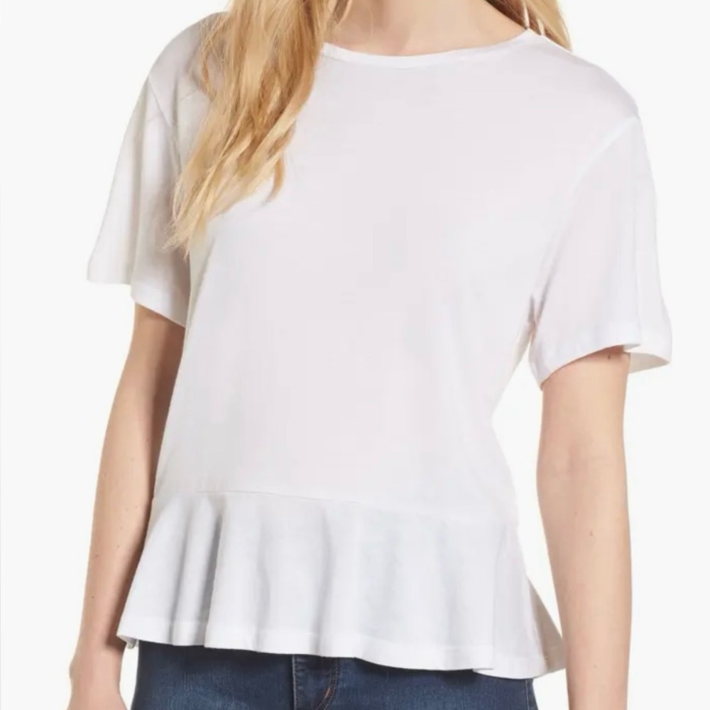 BP White Peplum Women's Top
